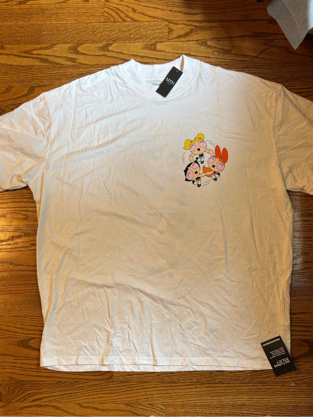 BoohooMAN x Powerpuff Girls Graphic T-Shirt NWT White 2XL